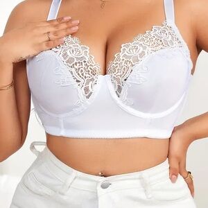 🥳 WHITE LACE BRA 46C